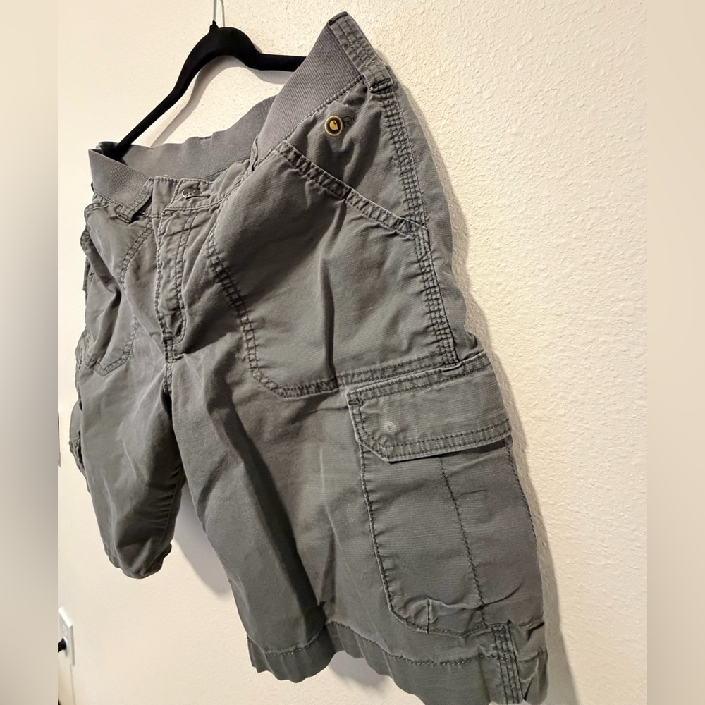 Carhartt Women’s Gray Relaxed Fit Cargo Shorts Size 14 Workwear Hiking - Picture 2 of 6